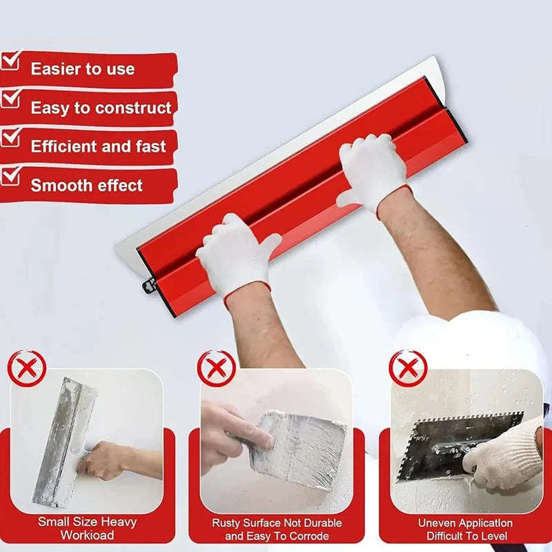 Drywall Skimming Blade Set for Smooth Wall Finishing-Red 4Pcs Set / Poland