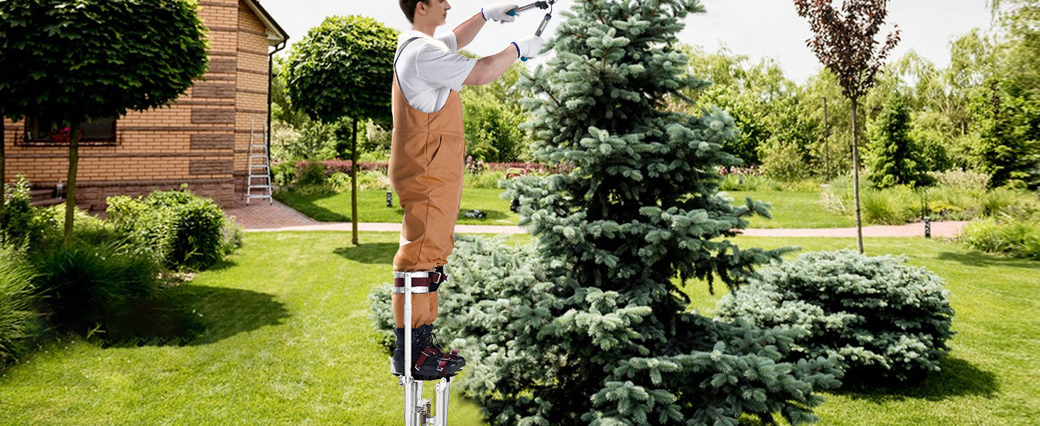 Adjustable Aluminum Drywall Stilts 18-30 in with Protective Knee Pads