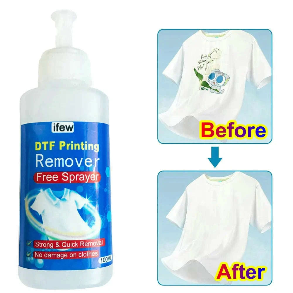 DTF Remover Liquid for Clean, Restored Fabrics-100 ML dtf cleaner