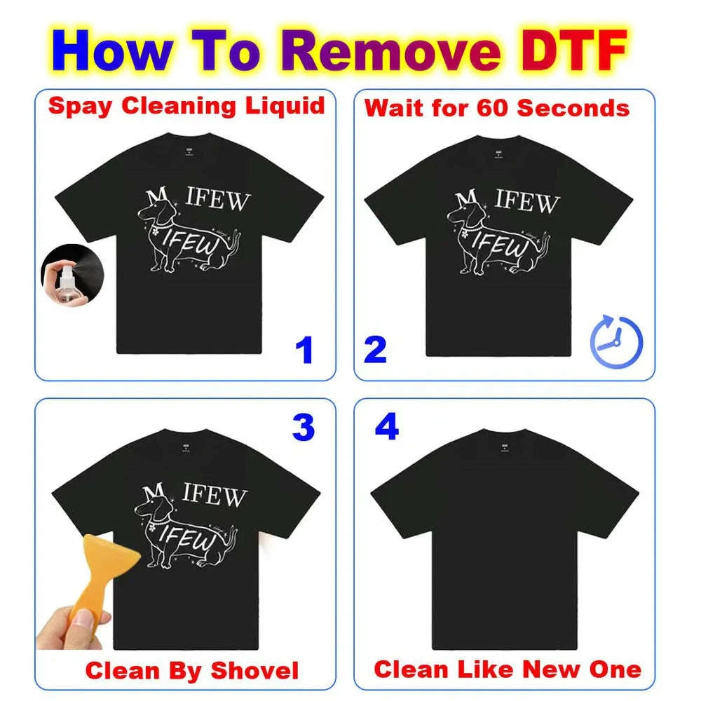 DTF Remover Liquid for Clean, Restored Fabrics-100 ML dtf cleaner