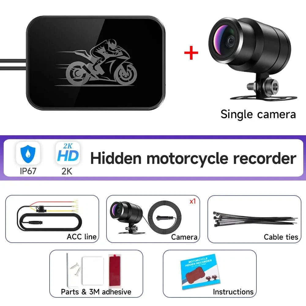 Dual 1080P Motorcycle Dash Cam Waterproof WiFi Front Rear Recorder-720P With Dual CAM / China Mainland