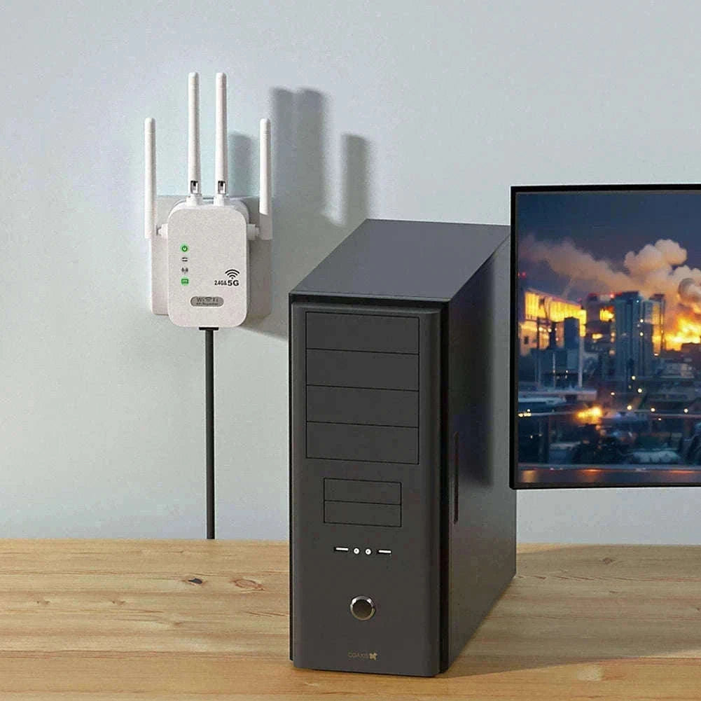 Dual-Band WiFi Extender 1200Mbps Signal Booster with WPS-300M EU PLUG / United States