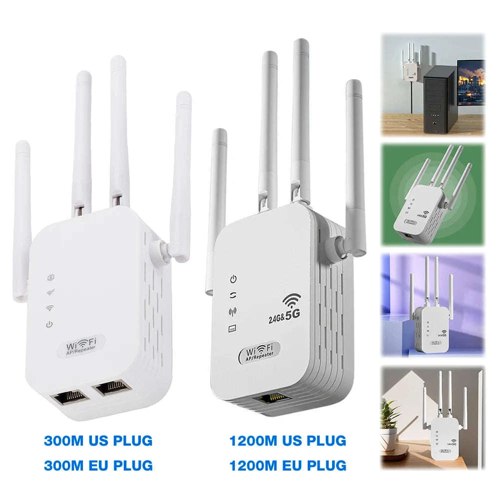 Dual-Band WiFi Extender 1200Mbps Signal Booster with WPS-300M EU PLUG / United States