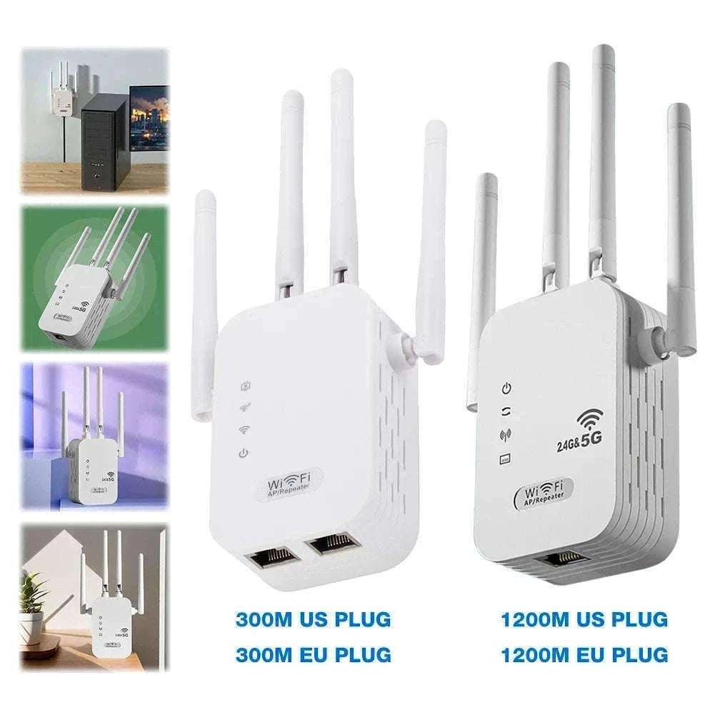 Dual-Band WiFi Extender 1200Mbps Signal Booster with WPS-300M EU PLUG / United States