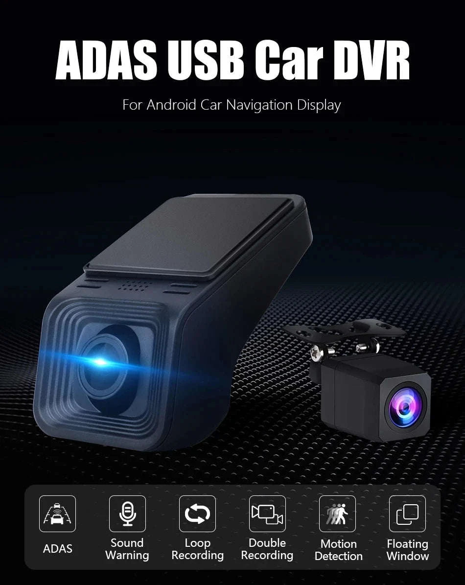 Dual Camera Car DVR for Android Auto with 1080P Recording-Daul Lens / No TF Card