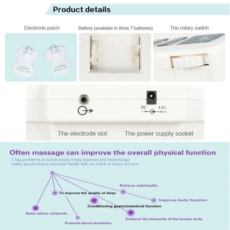 Dual Channel TENS Pulse Body Massager with EMS Muscle Stimulation-Slippers