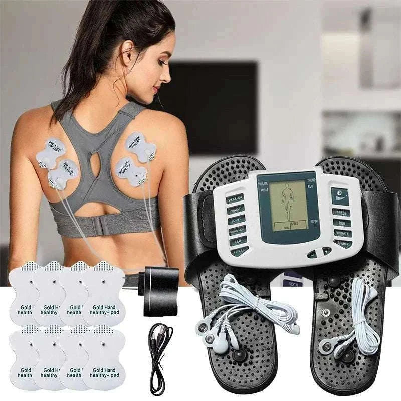 Dual Channel TENS Pulse Body Massager with EMS Stimulation-Slippers