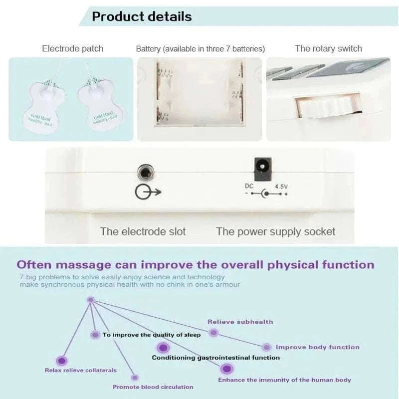 Dual Channel TENS Pulse Body Massager with EMS Stimulation-Slippers