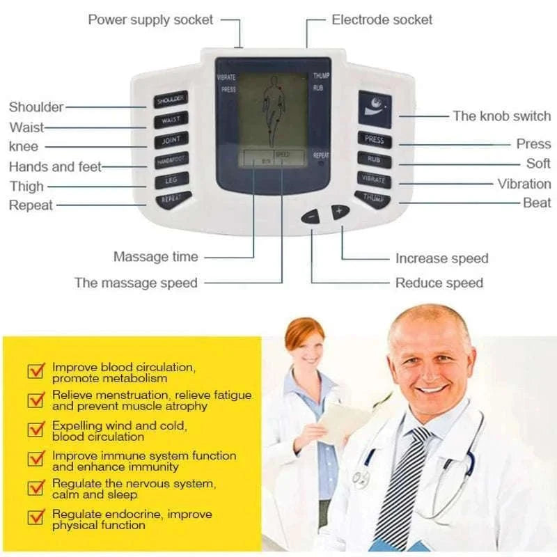 Dual Channel TENS Pulse Body Massager with EMS Stimulation-Slippers
