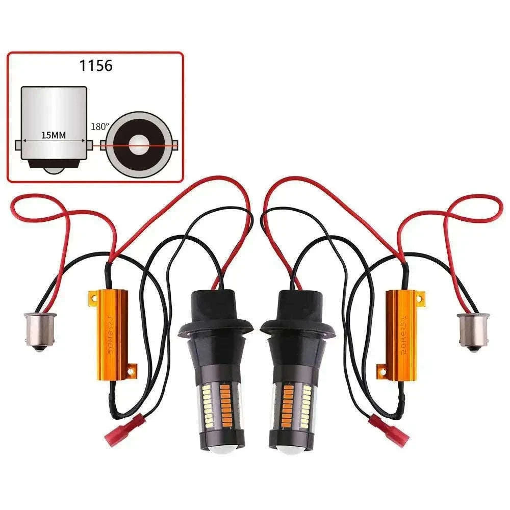Dual Color LED Bulbs 2-Pack for Turn Signal and DRL-7440 W21W T20 / White Yellow