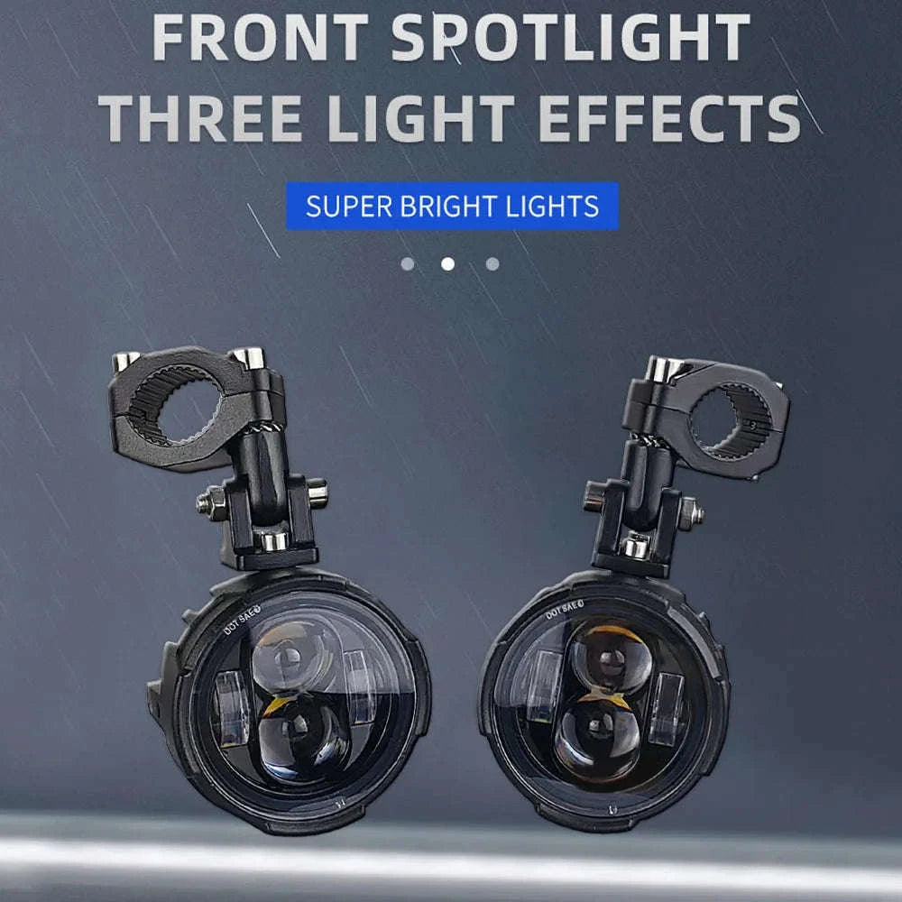 Dual-Color LED Motorcycle Fog Lights-Wired switch