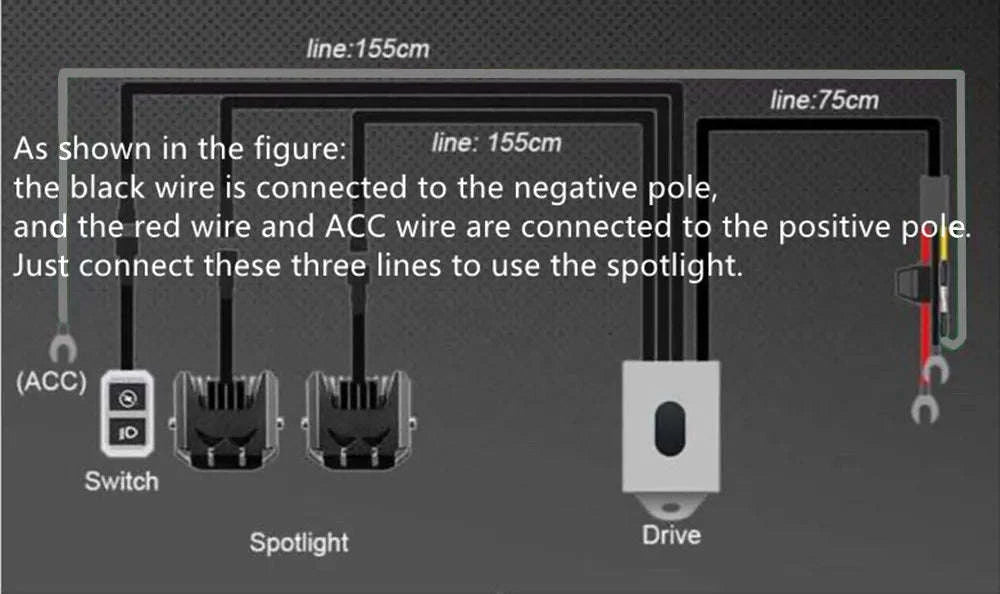 Dual-Color LED Motorcycle Fog Lights-Wired switch