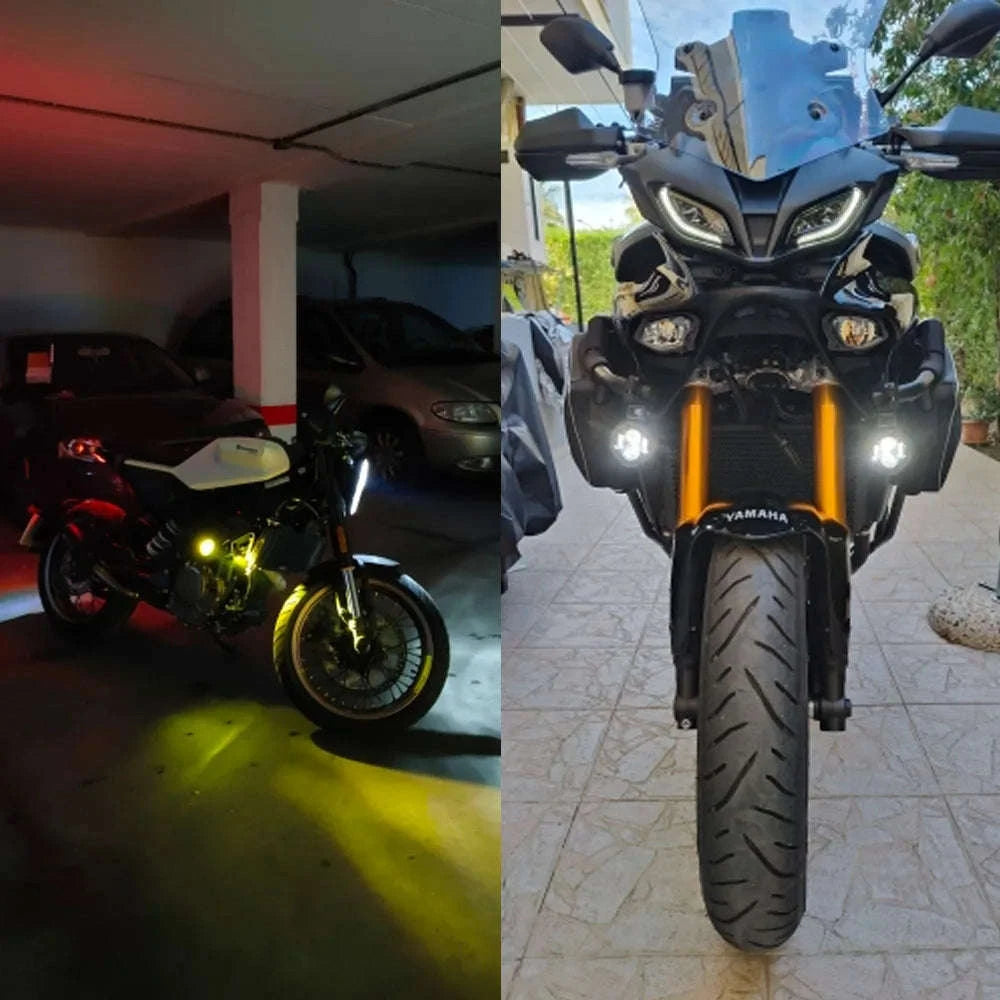Dual-Color LED Motorcycle Fog Lights-Wired switch