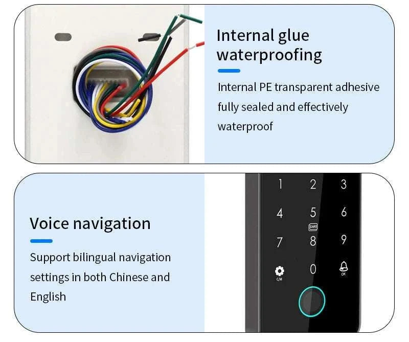 Dual-Frequency NFC Tuya Outdoor Fingerprint Access Control Keypad-