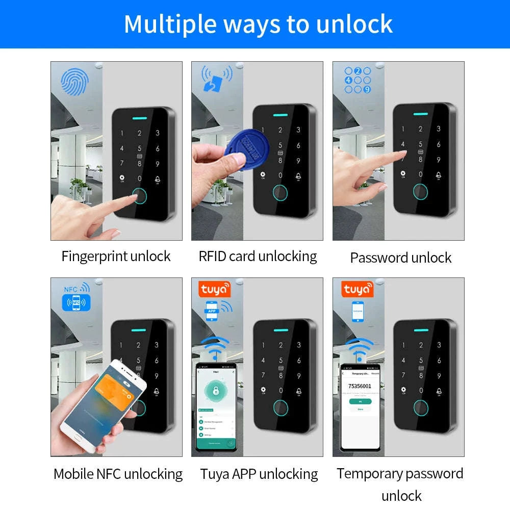 Dual-Frequency NFC Tuya Outdoor Fingerprint Access Control Keypad-SF2EM-MF-W-M1