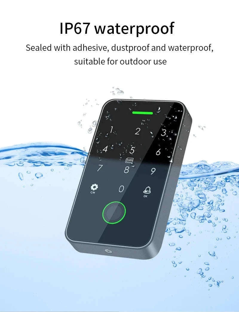 Dual-Frequency Tuya Fingerprint Outdoor Access Control Keypad-SF2EM-MF-W-M1