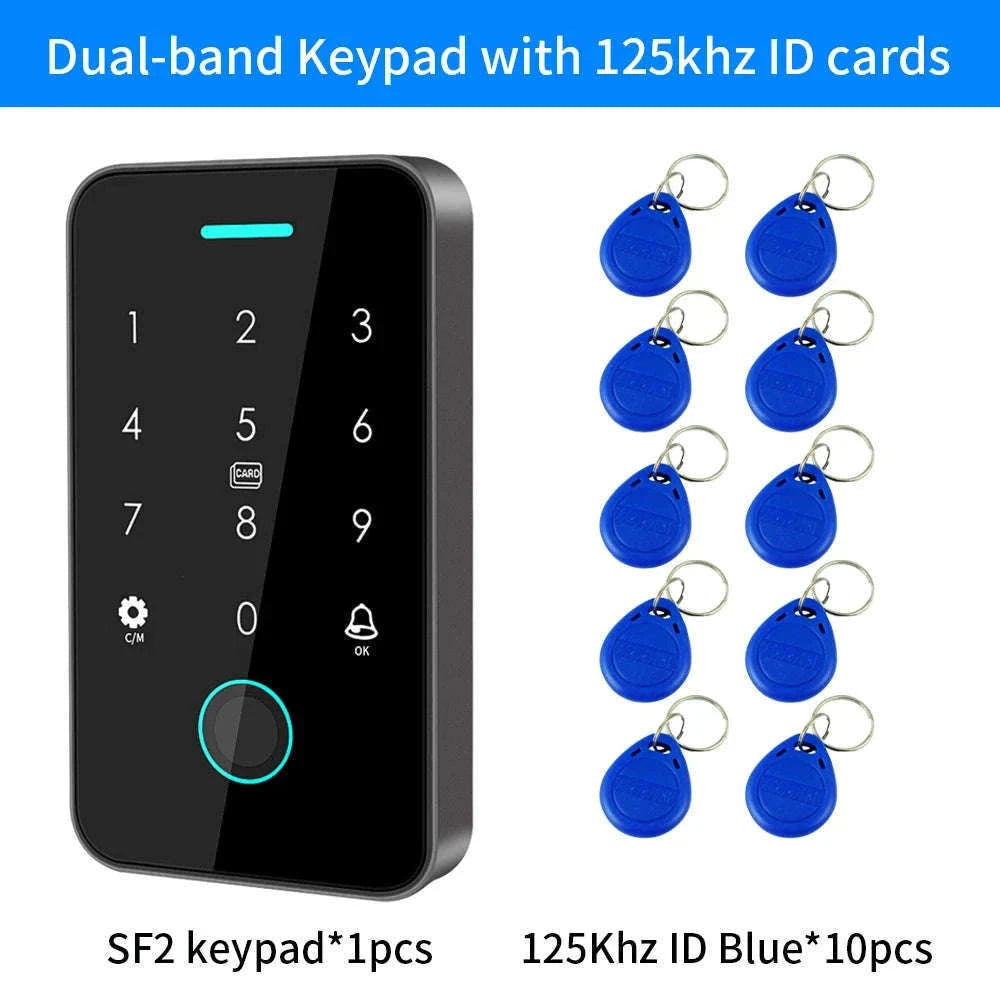 Dual-Frequency Tuya Fingerprint Outdoor Access Control Keypad-SF2EM-MF-W-M1