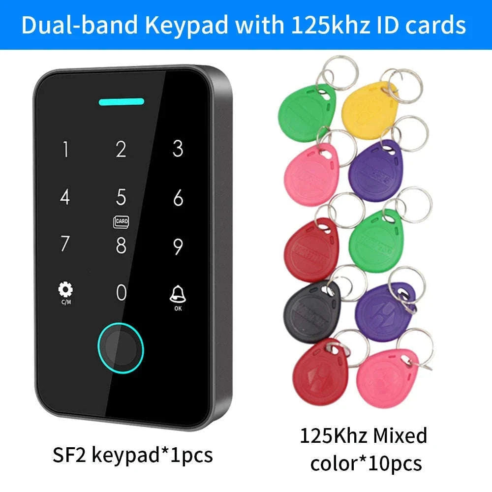 Dual-Frequency Tuya Fingerprint Outdoor Access Control Keypad-SF2EM-MF-W-M1