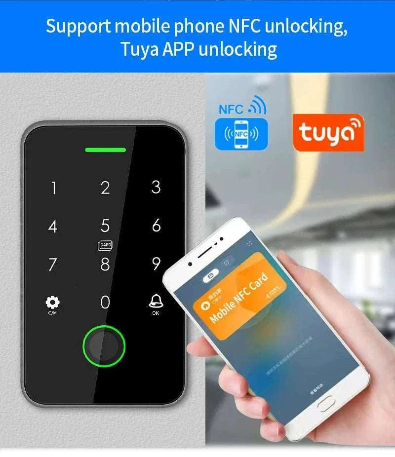 Dual-Frequency Tuya Fingerprint Outdoor Access Control Keypad-SF2EM-MF-W-M1
