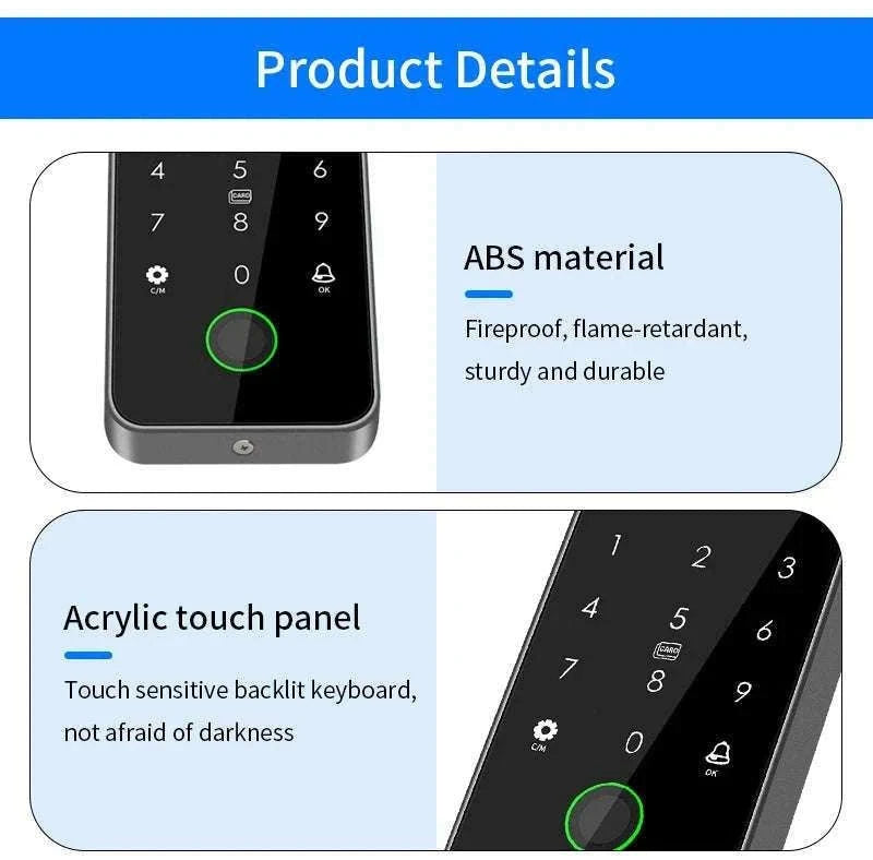 Dual-Frequency Tuya Fingerprint Outdoor Access Control Keypad-SF2EM-MF-W-M1