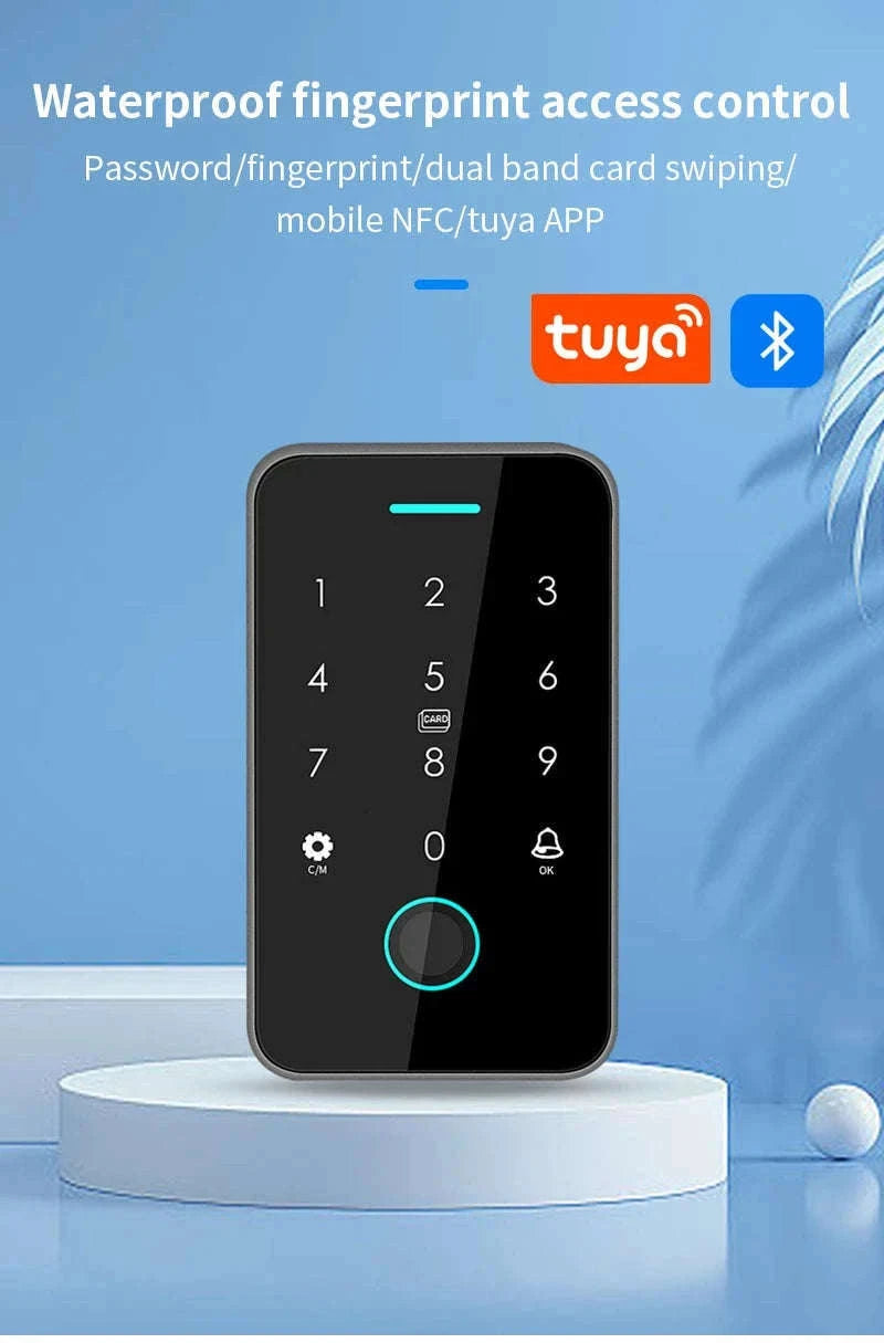 Dual-Frequency Tuya Fingerprint Outdoor Access Control Keypad-SF2EM-MF-W-M1