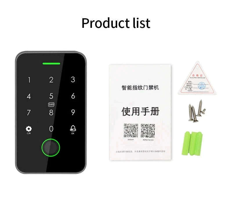 Dual-Frequency Tuya Fingerprint Outdoor Access Control Keypad-SF2EM-MF-W-M1