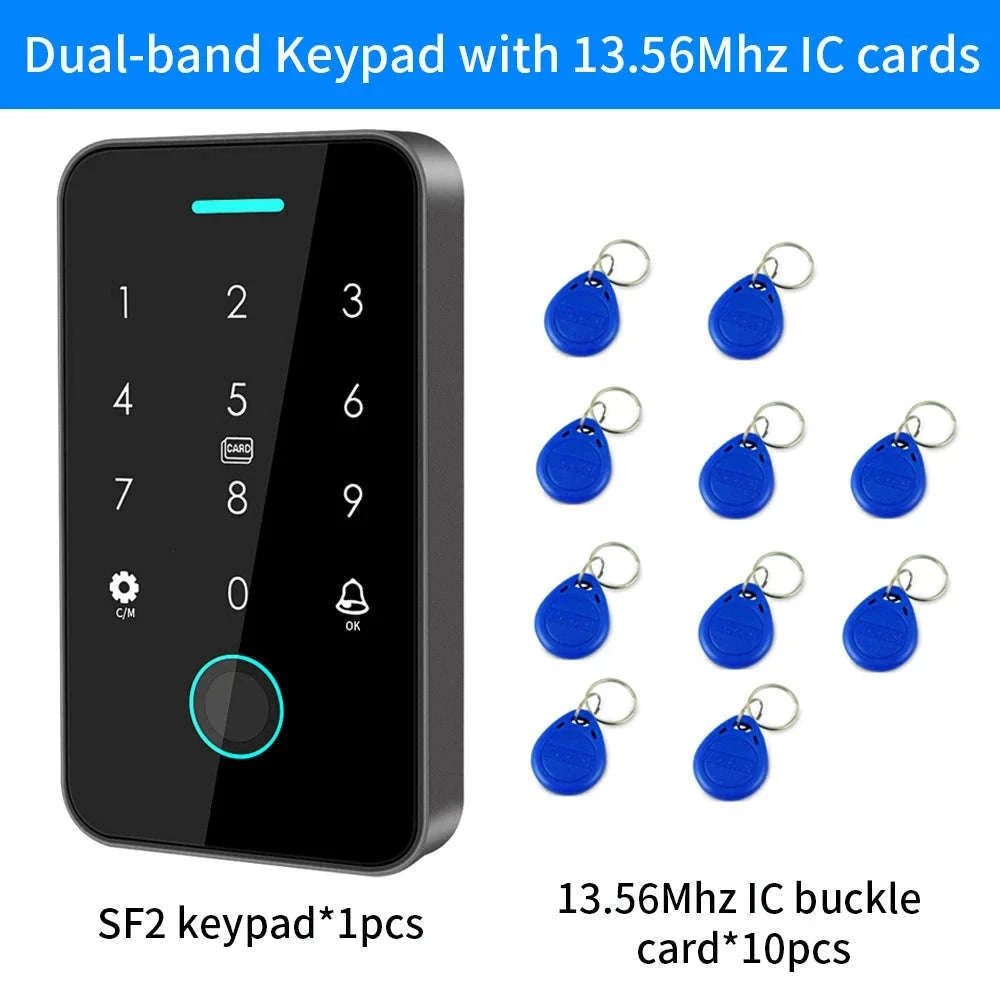 Dual-Frequency Tuya Fingerprint Outdoor Access Control Keypad-SF2EM-MF-W-M1