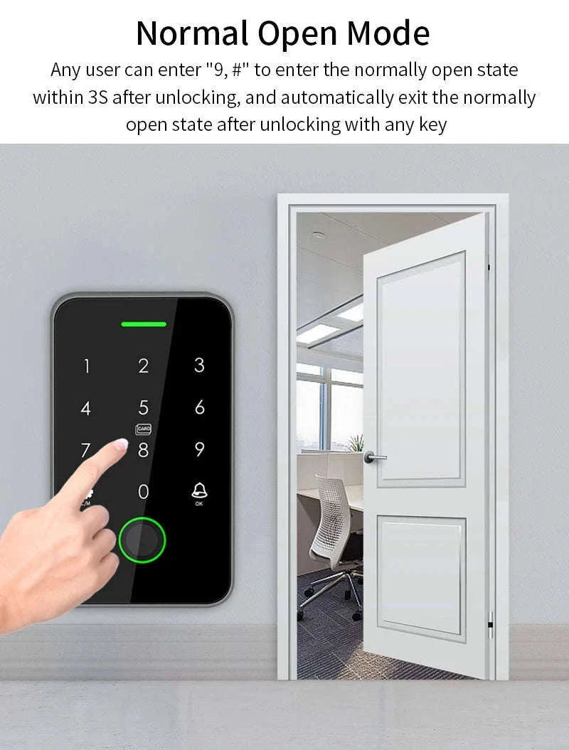 Dual-Frequency Tuya Fingerprint Outdoor Access Control Keypad-SF2EM-MF-W-M1