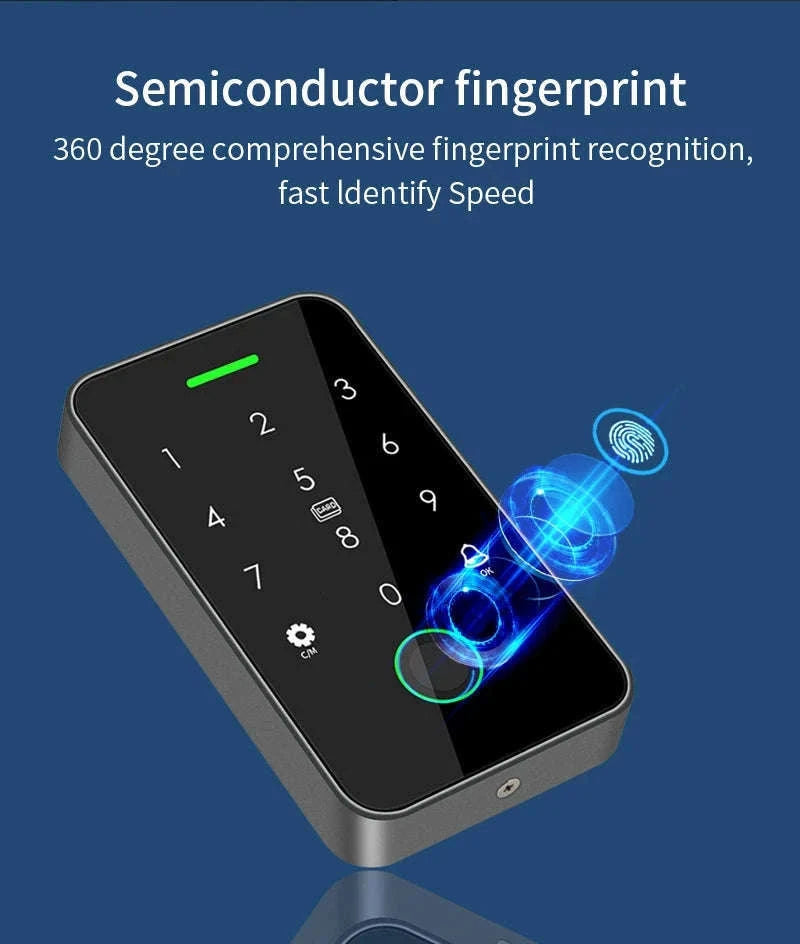 Dual-Frequency Tuya Fingerprint Outdoor Access Control Keypad-SF2EM-MF-W-M1