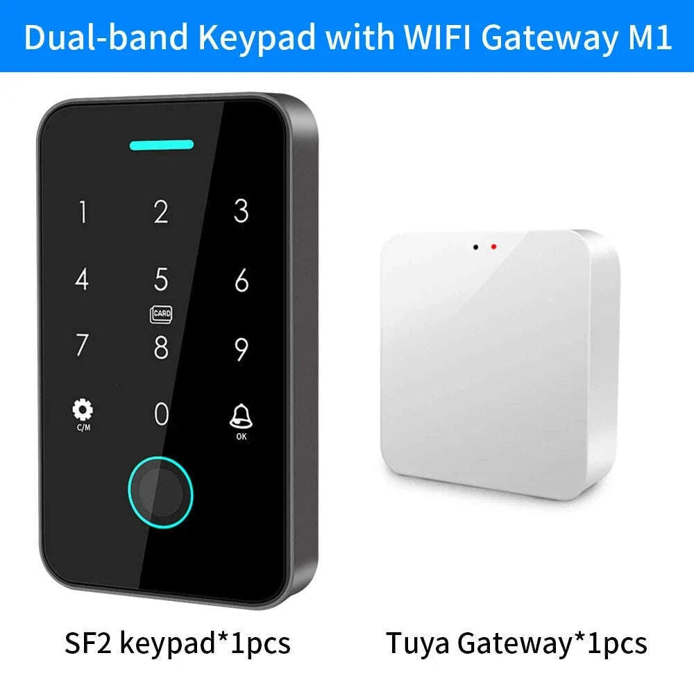 Dual-Frequency Tuya Fingerprint Outdoor Access Control Keypad-SF2EM-MF-W-M1