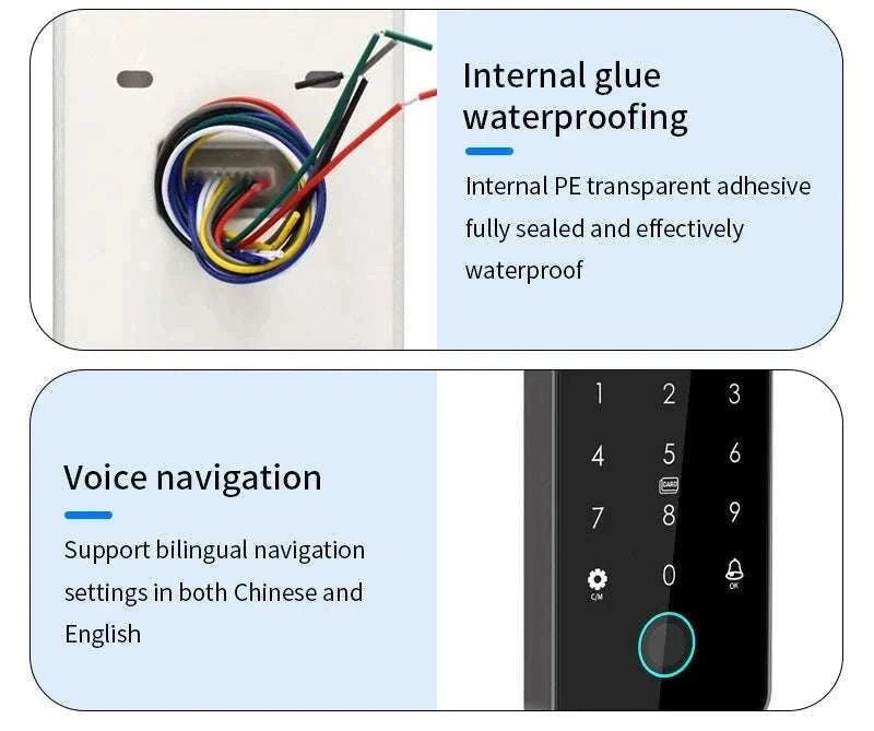 Dual-Frequency Tuya Fingerprint Outdoor Access Control Keypad-SF2EM-MF-W-M1