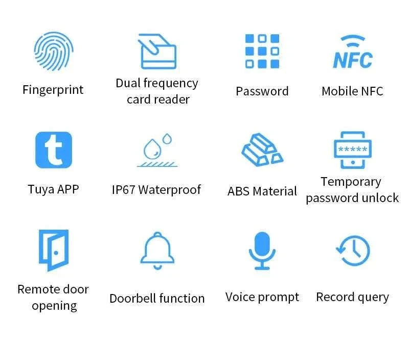 Dual-Frequency Tuya Fingerprint Outdoor Access Control Keypad-SF2EM-MF-W-M1