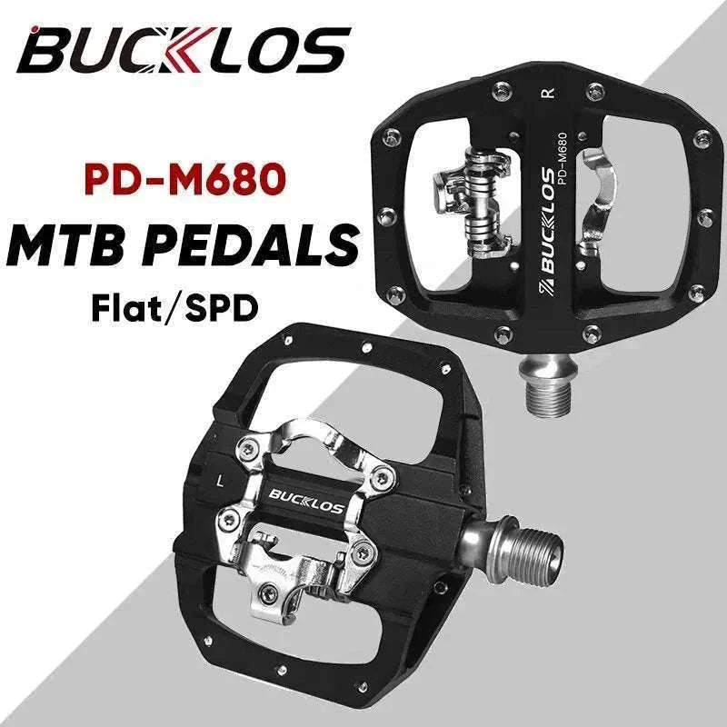 Dual Function SPD Bike Pedals with Sealed Bearings for MTB & Road-Black