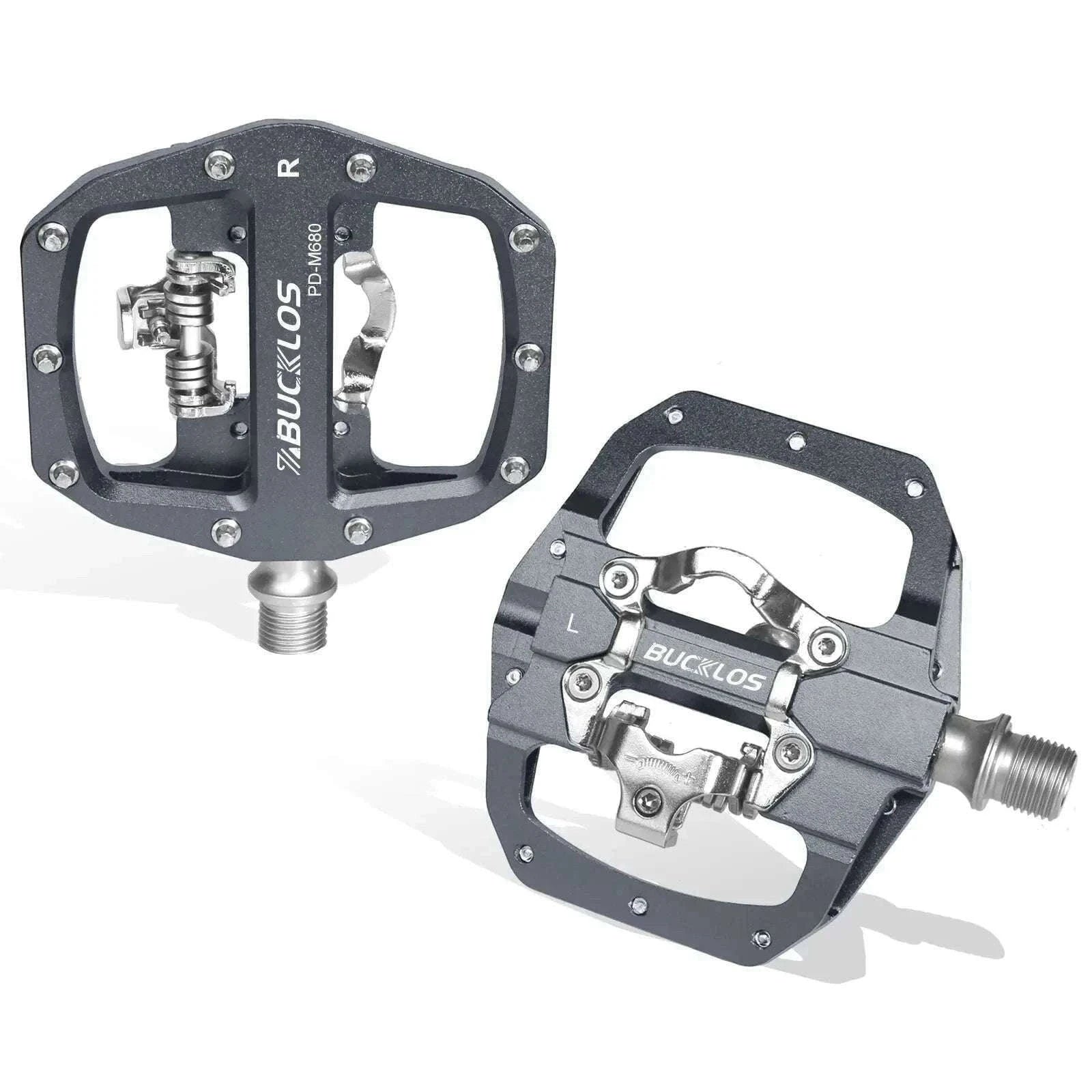 Dual Function SPD Bike Pedals with Sealed Bearings for MTB & Road-Black