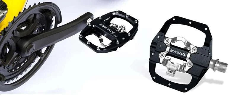 Dual Function SPD Bike Pedals with Sealed Bearings for MTB & Road-Black