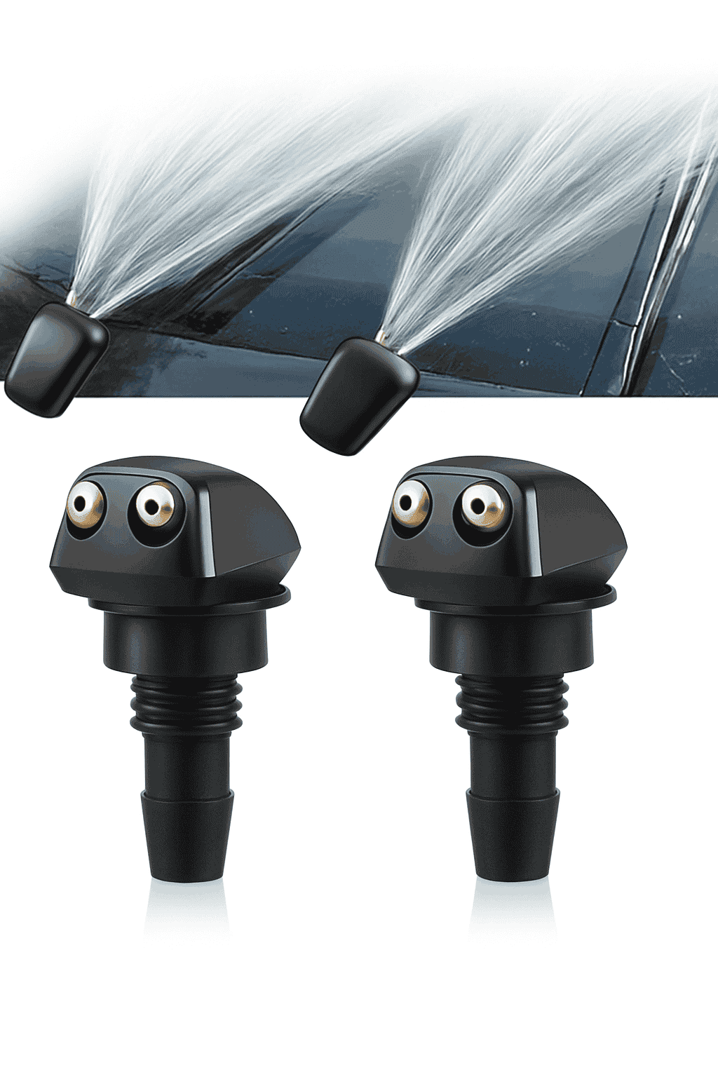 Dual Hole Windshield Washer Nozzle Replacement Pair-Default Title