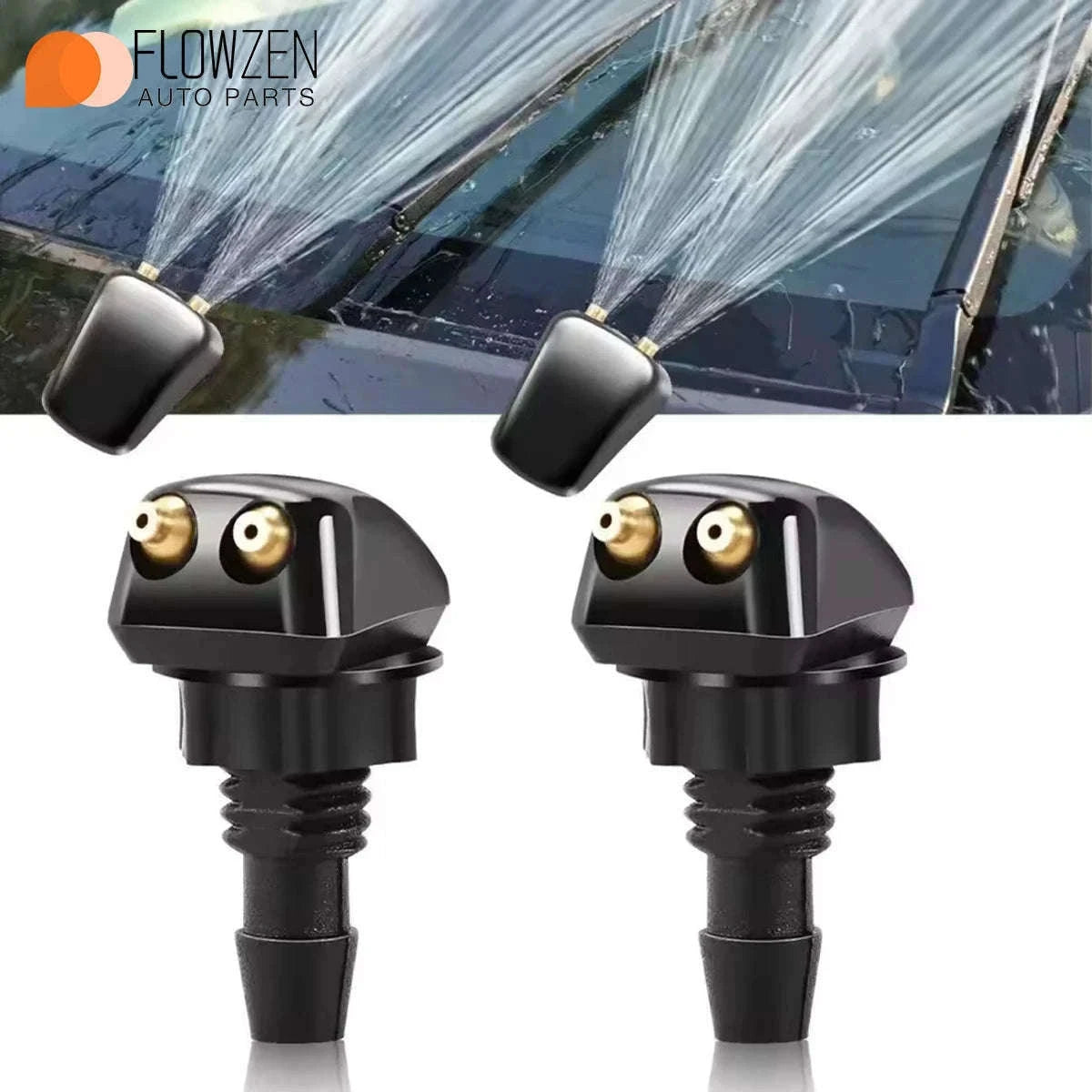 Dual Hole Windshield Washer Nozzle Replacement Pair-Default Title