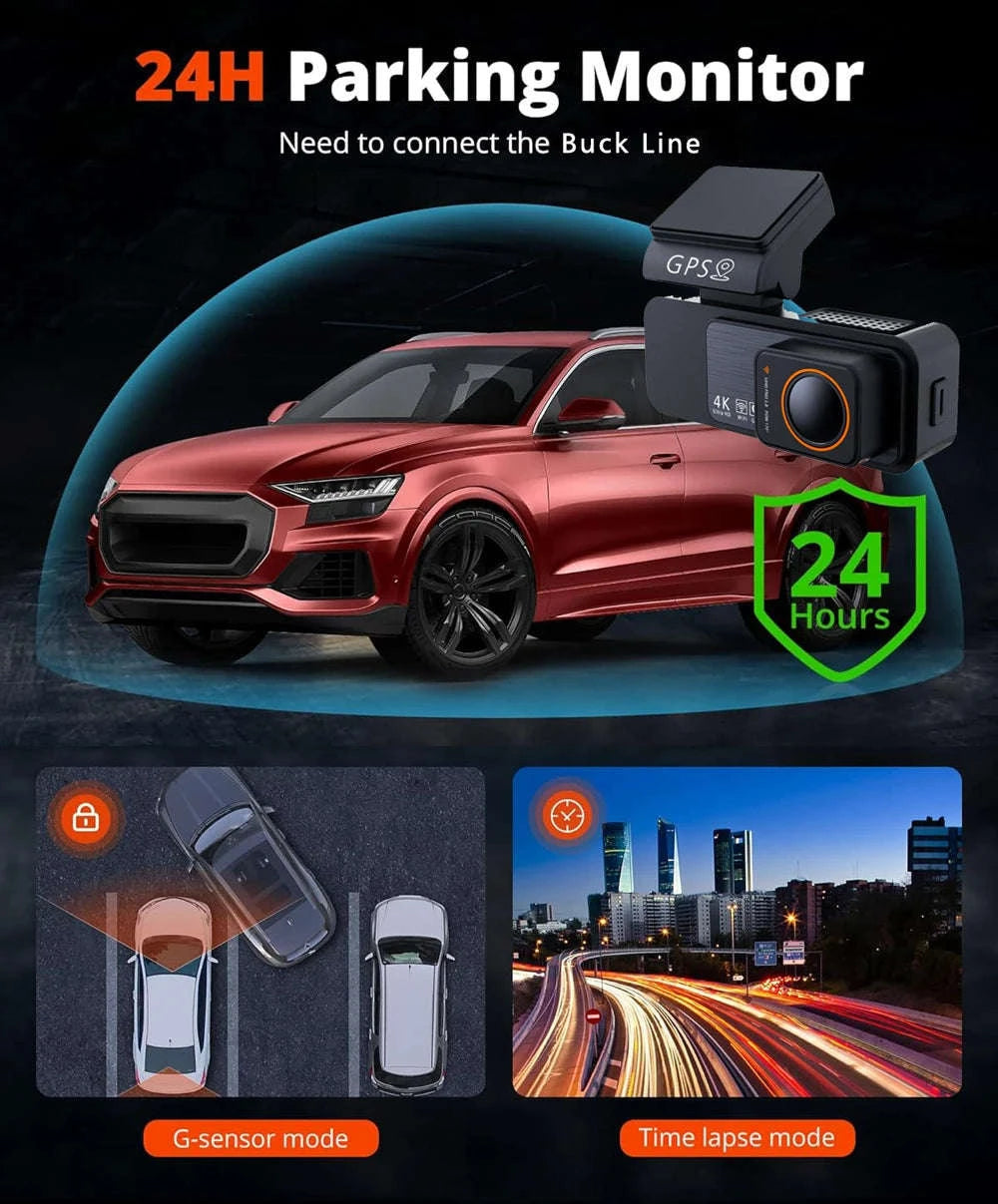 Dual Lens 4K UHD Dash Cam-4K-2.5K Rear-BL