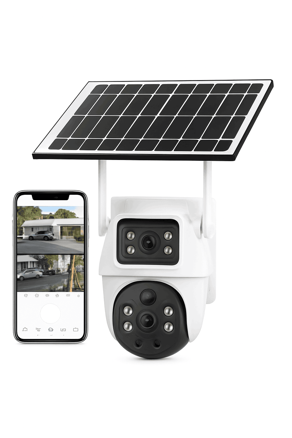 Dual Lens 8MP 4G Outdoor Security Camera with Night Vision-4MP / Germany