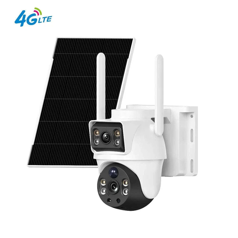 Dual Lens 8MP 4G Outdoor Security Camera with Night Vision-4MP / Germany