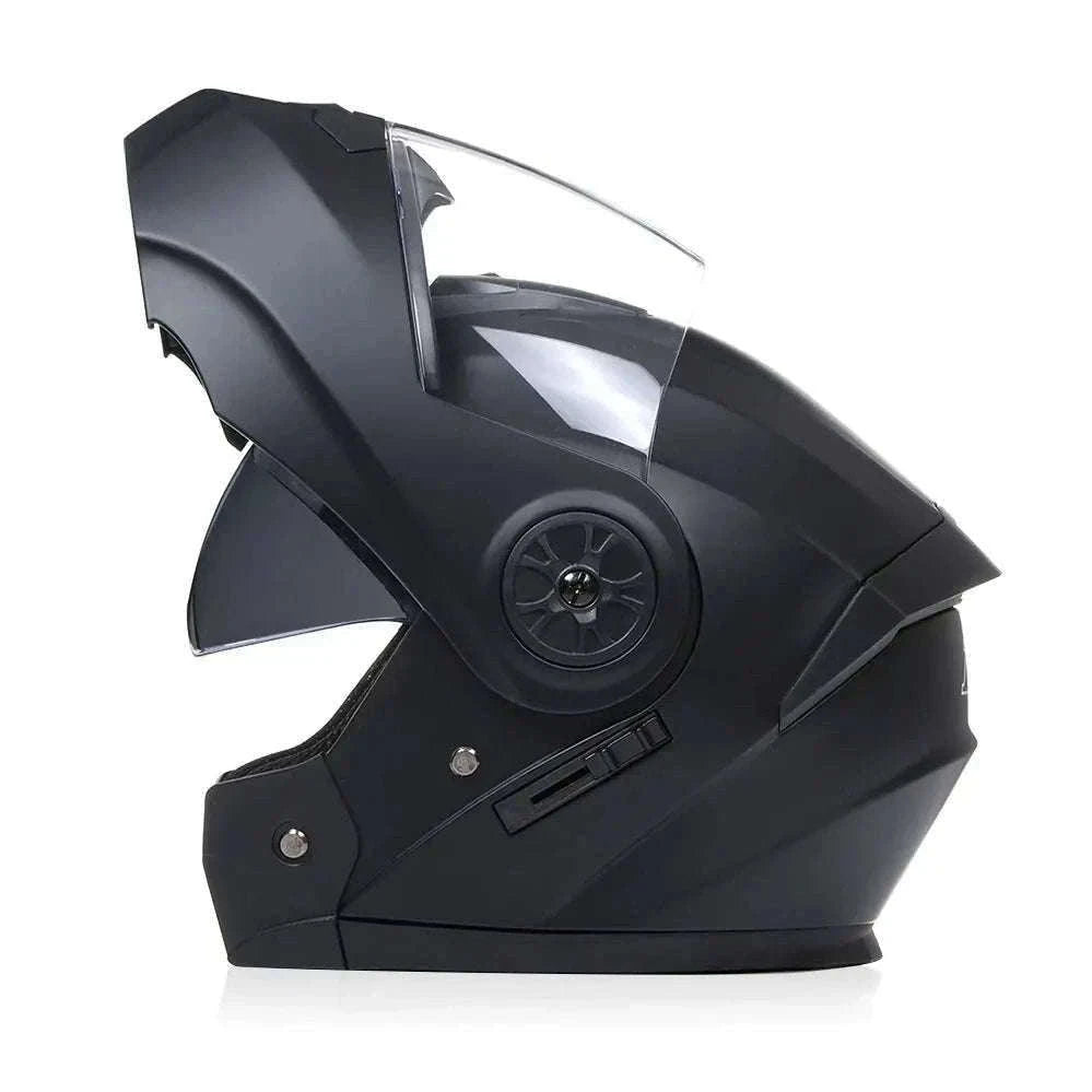 Dual Lens Flip-Up Full Face Motorcycle Helmet Modular ABS Design-
