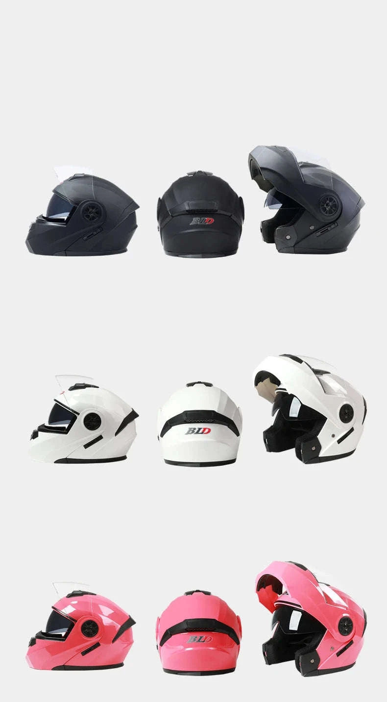 Dual Lens Motorcycle Helmet-matte black / M