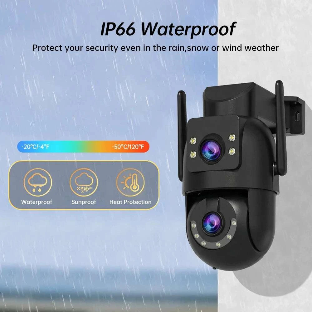Dual Lens Outdoor Security Camera with Night Vision & 5G WiFi-1080P CAM / UK Plug / China Mainland