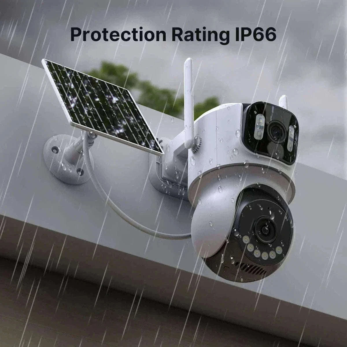 Dual Lens Solar 4G Security Camera with Battery and 24‑Hour Recording-4K Add 128G / Poland