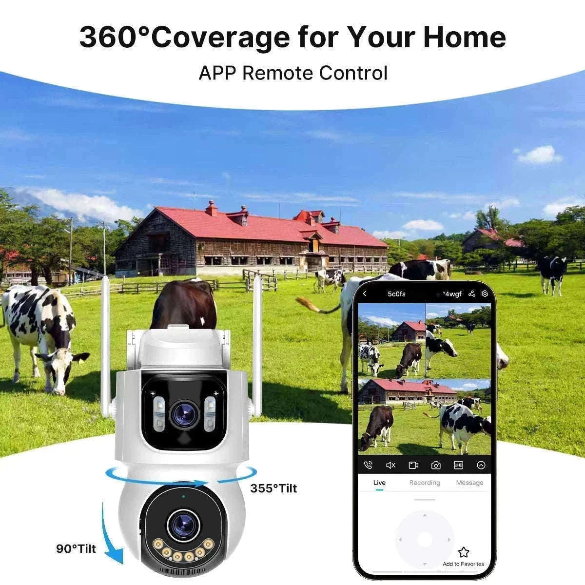 Dual Lens Solar 4G Security Camera with Battery and 24‑Hour Recording-4K Add 128G / Poland