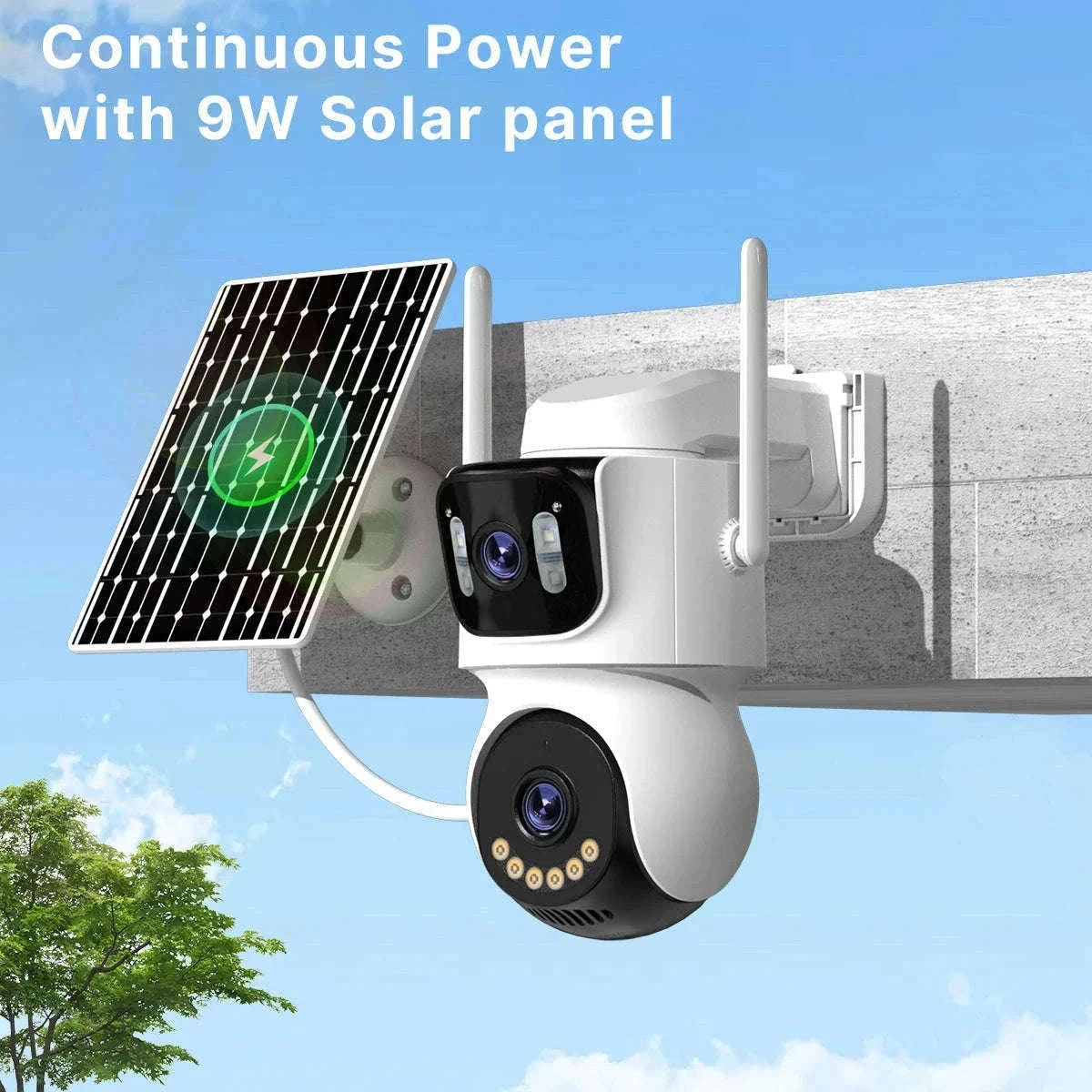 Dual Lens Solar 4G Security Camera with Battery and 24‑Hour Recording-