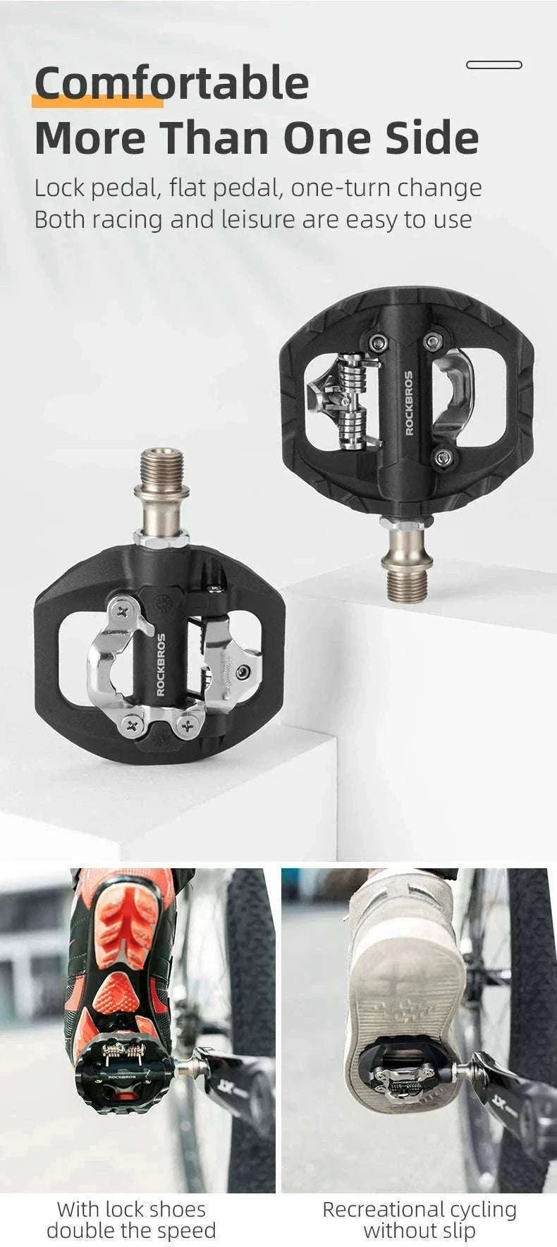 Dual-Purpose Bicycle Pedals with Sealed Bearings-37210108001 Nylon / Poland