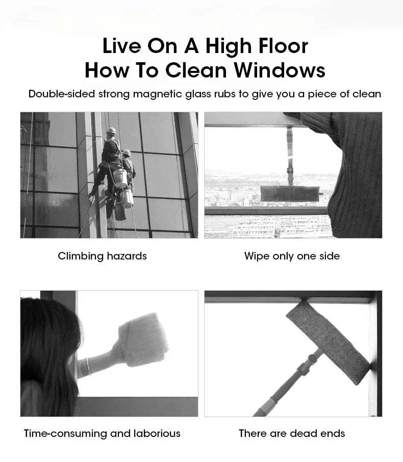 Dual Sided Magnetic Glass Cleaner with Automatic Drainage-Red-3-8mm