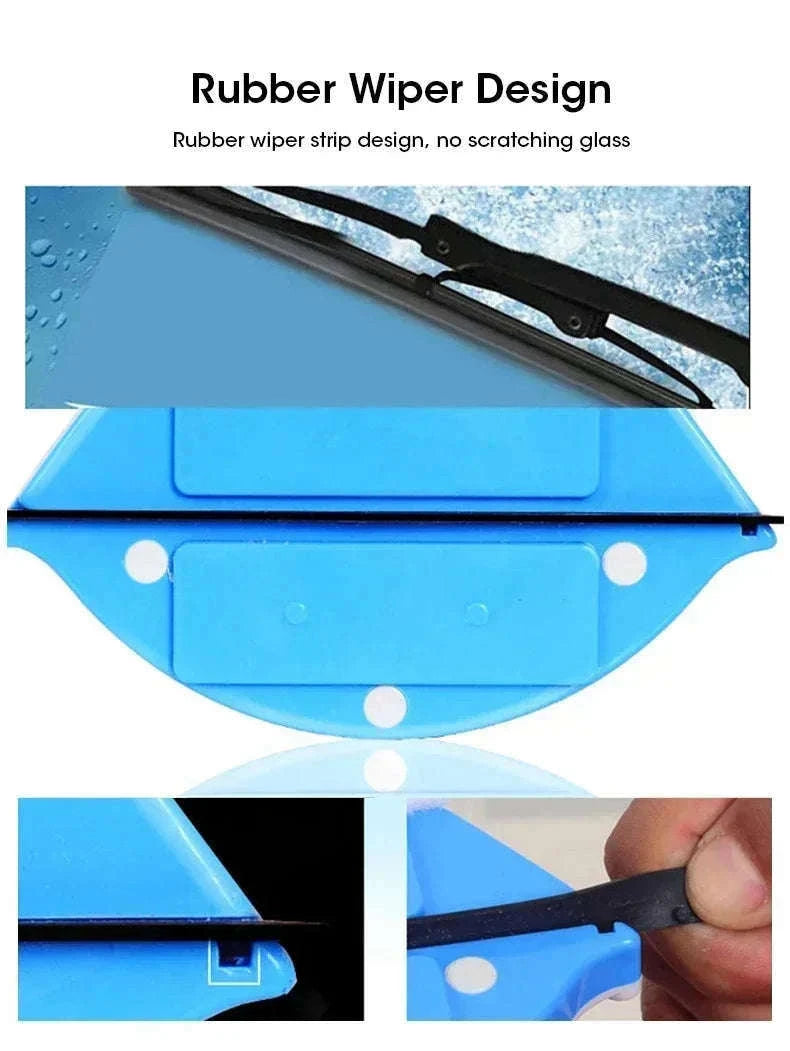 Dual Sided Magnetic Glass Cleaner with Automatic Drainage-Red-3-8mm