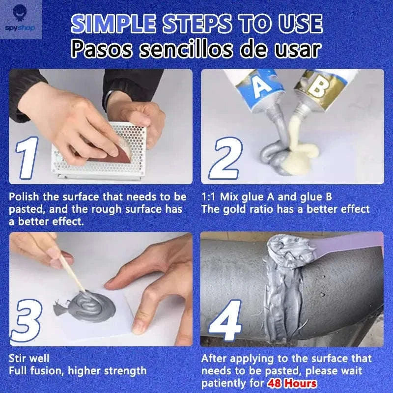 Dual-Syringe Metal Repair Epoxy Glue Kit-50g